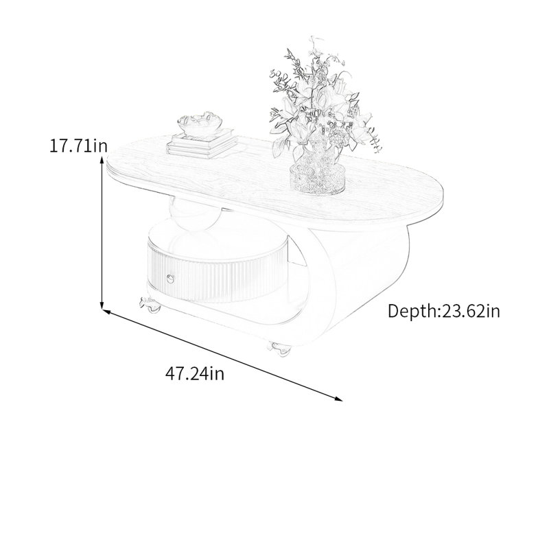 Westleigh, Brun, H 17,71 po x L 47,24 po x l 23,62 po, Noir