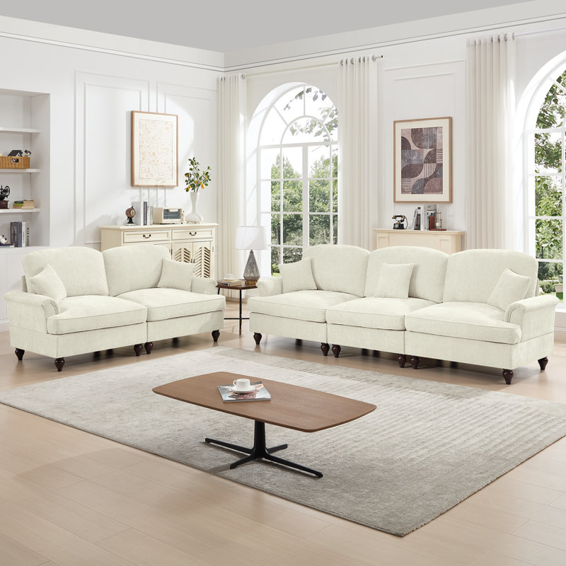 Ensemble de canapé de salon 2 pièces Classic Classic, Beige