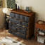 Commode à 12 tiroirs simple en bois massif brun rétro-109583591