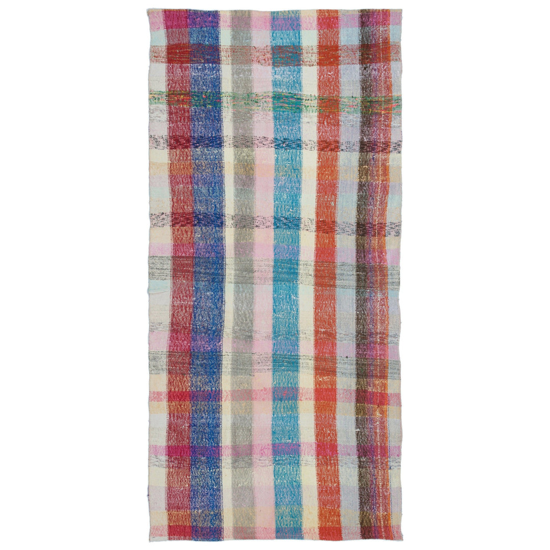Girit Beige Striped Wool Handmade Area Rug