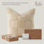 Housses de coussins décoratifs à double couture 100% coton - Housses de coussins décoratifs touffetés bohème 20 x 20, fabriquées en Inde, housse de coussin carrée, décoration intérieure moderne pour canapé, canapé, salon, ciel d'hiver-114627454