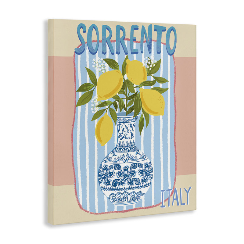  Art mural italien sur toile, citrons italiens, H 40 po x l 30 po