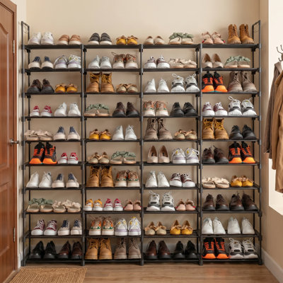 Range-chaussures - Range-chaussures empilable, panneaux en PP imperméables et tuyaux en métal robustes, facile à nettoyer pour le placard / garage / entrée