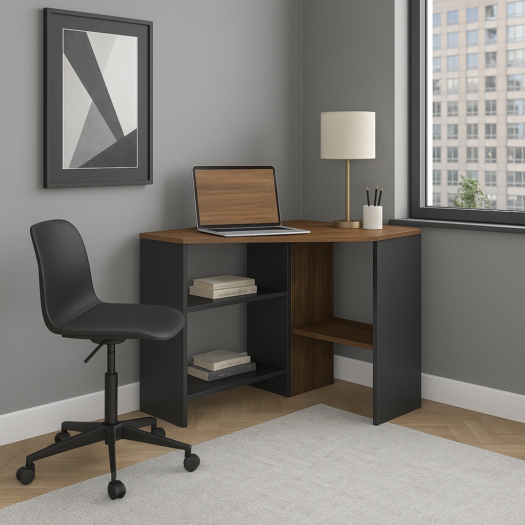 George Oliver Alison 72 Cm Corner Computer Desk with Open Storage ...