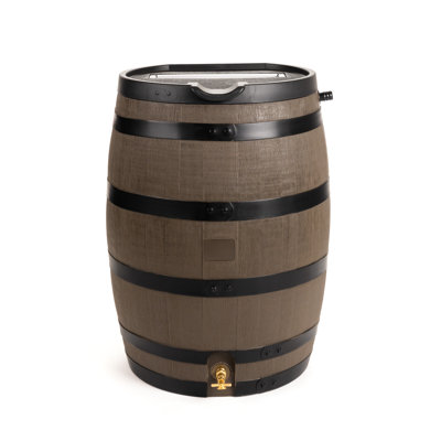55 Gallon Premium Eco Flat Back Rain Barrel with Removable Lid