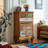 Retro Nut-Brown Solid Wood Accent Cabinet