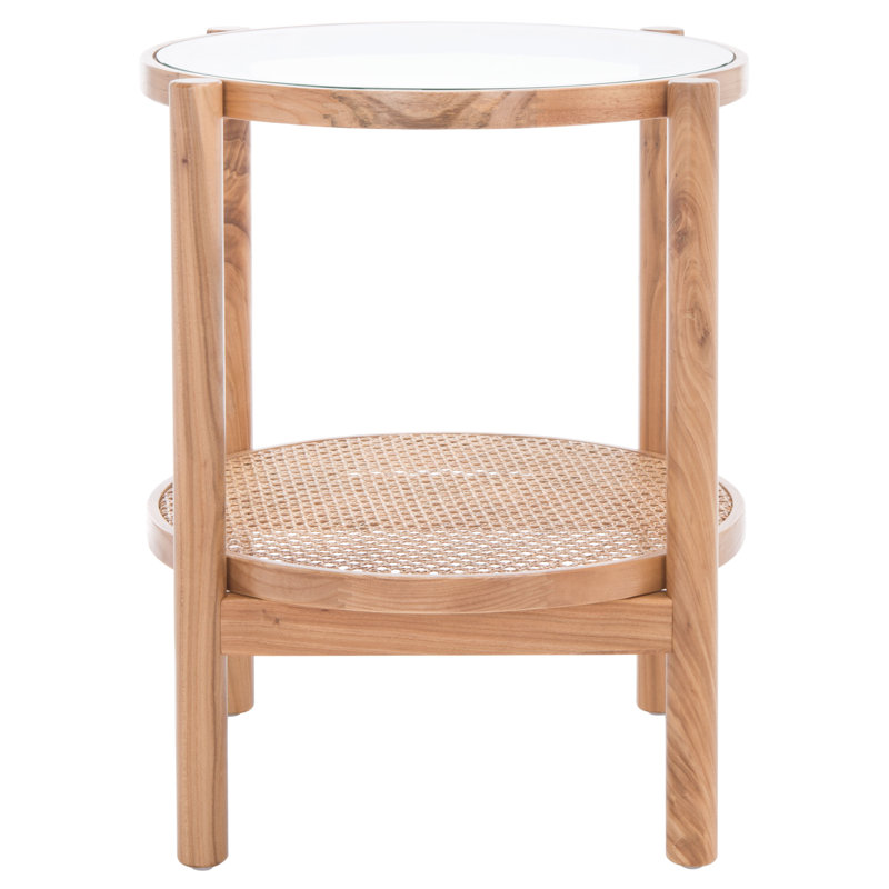 Karyna Glass End Table, Natural