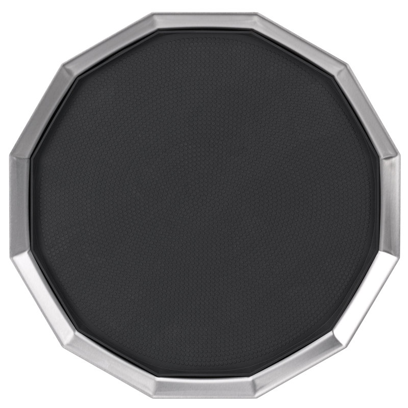 Plateau en acier inoxydable à douze côtés, H 1,75 po x l 16 po x P 16 po, Argent