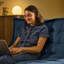 icon Kota  Velvet Sofa Bean Bag, Ink Blue-1759222482