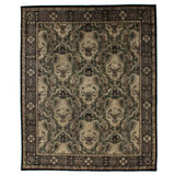 Tibetan Weave Oriental Area Rug in Black/Light Gray/White/Beige