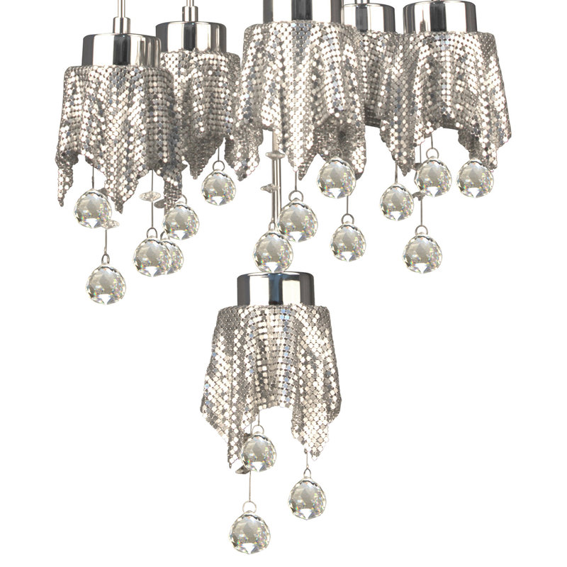 Luminaire suspendu géométrique 6 lumières grappe Deemer