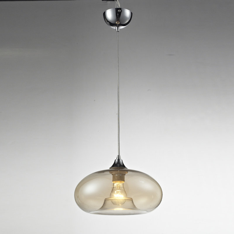 Grannis 1 - Light Smokey Glass Jar Pendant