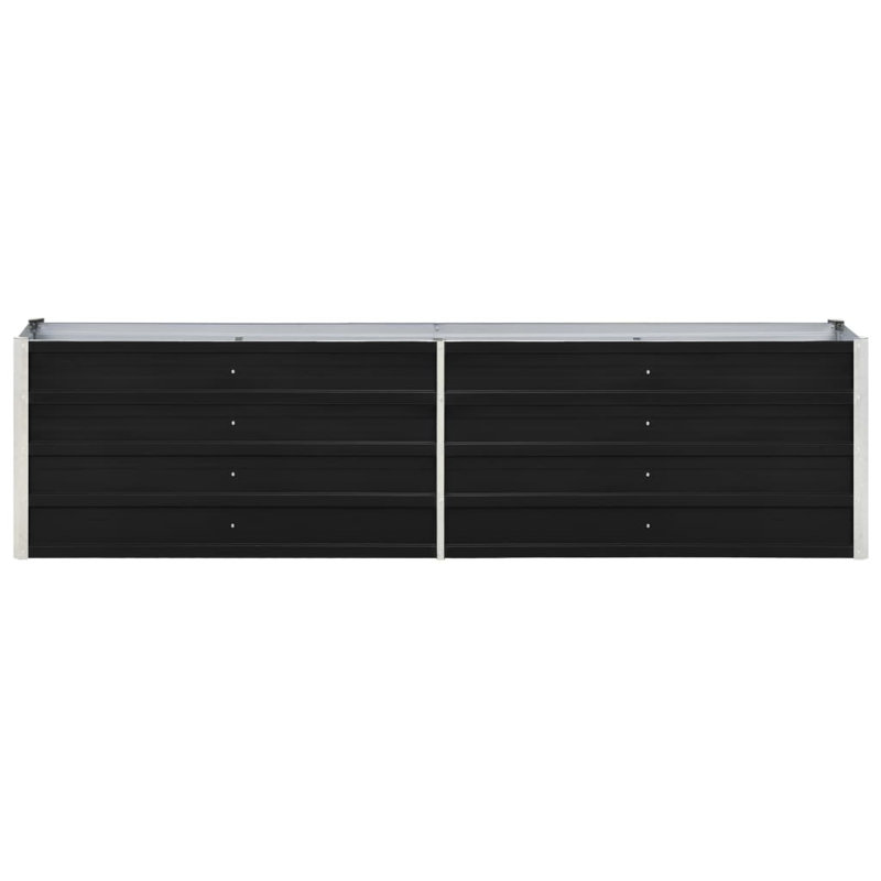 Raised garden bed in galvanized steel, 45cm H x 240cm W x 40cm D, Anthracite