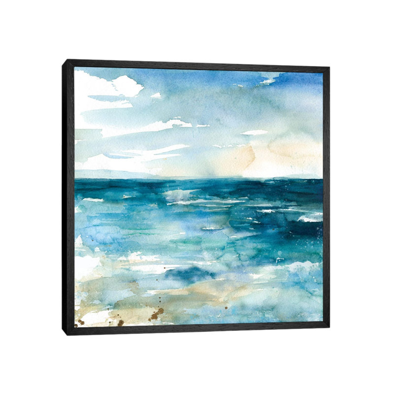 Ocean Break II by Carol Robinson - Painting on Canvas, Black Framed, 93.98 cm H x 93.98 cm W