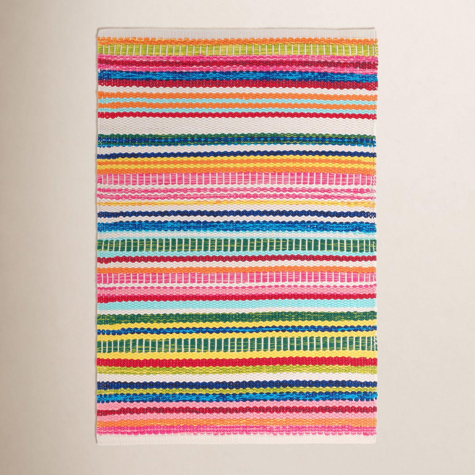 Bright Stripe Handwoven Indoor/Outdoor Rug, Rectangle 4' x 6'