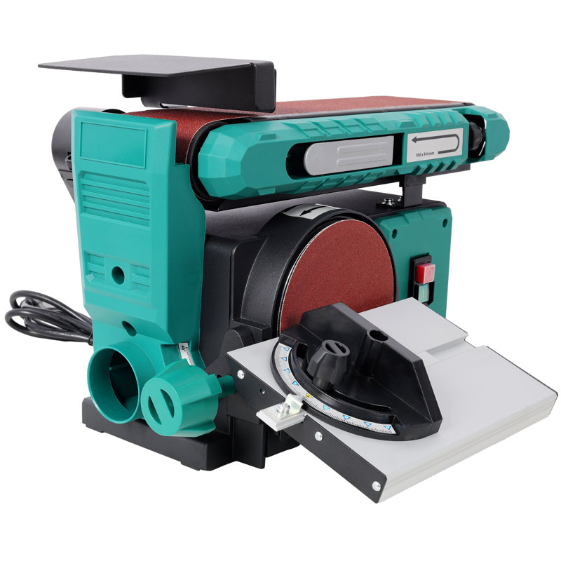 Benchtop Belt and Disc Sander, 19.6"W x 15.7"D x 12.5"H, Steel, 1 Piece, Green, 4" x 36" Belt and 6" Disc with Adjustable Belt Tilt