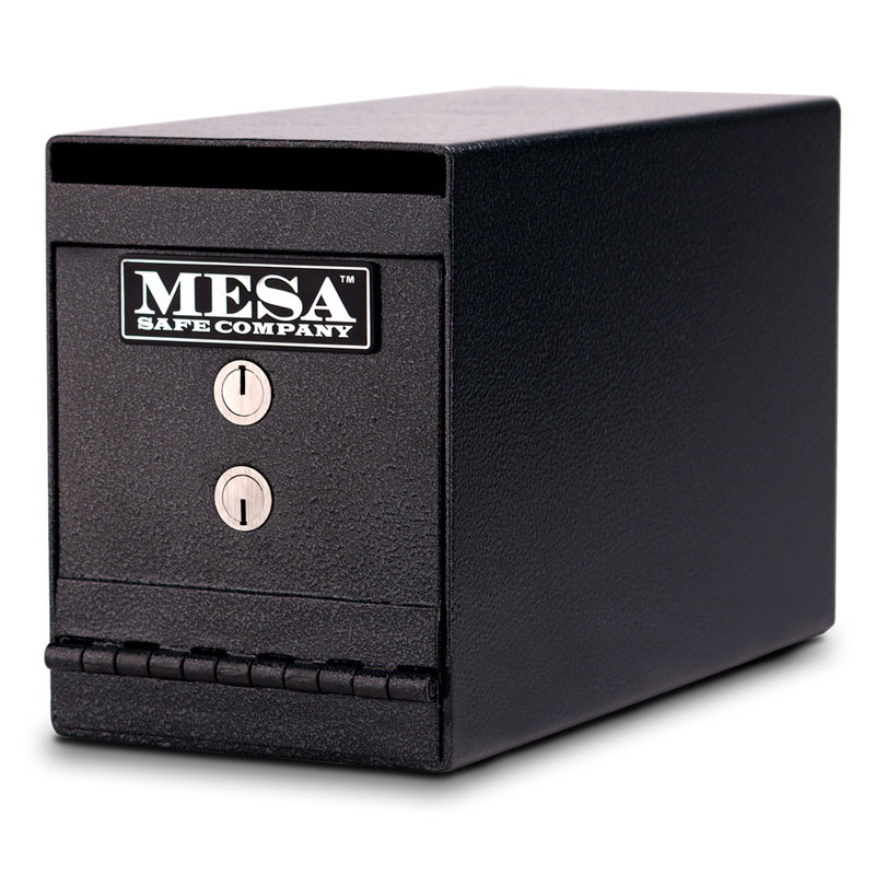 Mesa Safe Black Steel Keyed Depository Safe, 8" Height