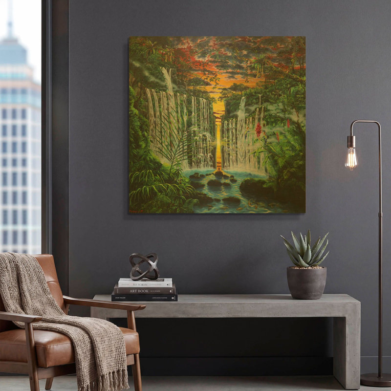 « Paradis » de Jan Kasparec, tableau mural en métal doré, 91,4 cm x 91,4 cm, 36 po x 36 po