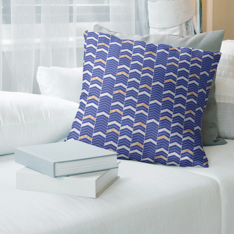 Coussin Rhonda Cheval, H 18 po x l 18 po, Bourre en polyester, Petit : bleu, orange