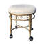 Tabouret de coiffeuse gris élégant avec roulettes lisses 12,5 po-191701553