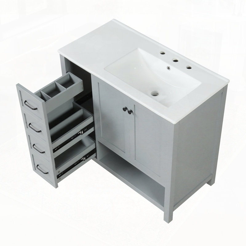 Bathroom Vanity with Sink Top, Grey