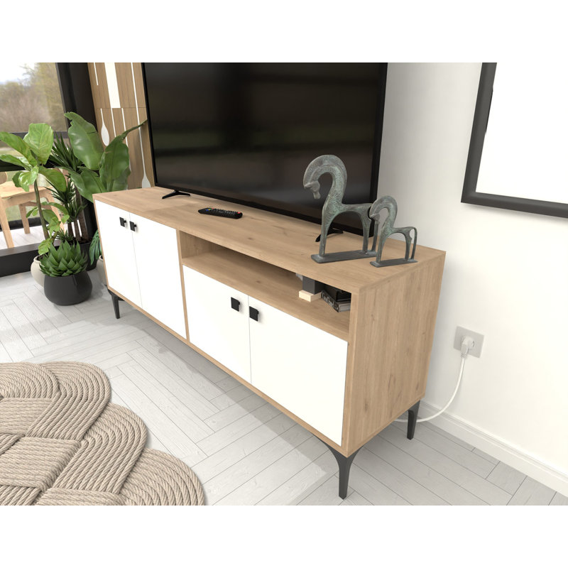 Keikei Unfinished TV Stand, White