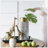 Sleek Matte Black and Gold Ceramic Vase, 11.8 Inch Tall, Perfect for Modern Home Decor and Floral Arrangements