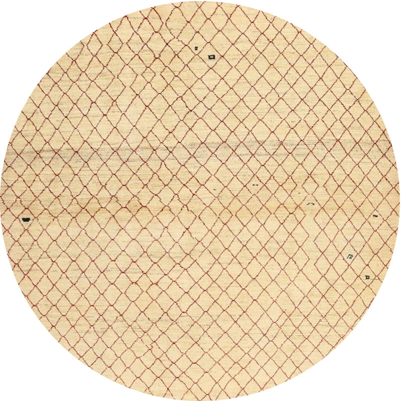 Tapis beige/brun contemporain, Rond 3 pi
