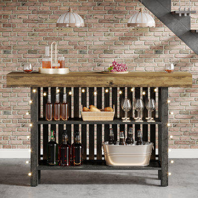 Table de bar moderne à 2 niveaux avec repose-pieds et bar pour la maison