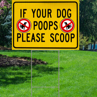 If Pet Poops Please Scoop Pick Up Clean After Dog Waterproof Coroplast Plastic Yard Sign Lawn Sign Garden Stake Cardboard Standup