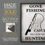 «Gone Fishing», reproduction encadrée - bois massif-352071090-352070732