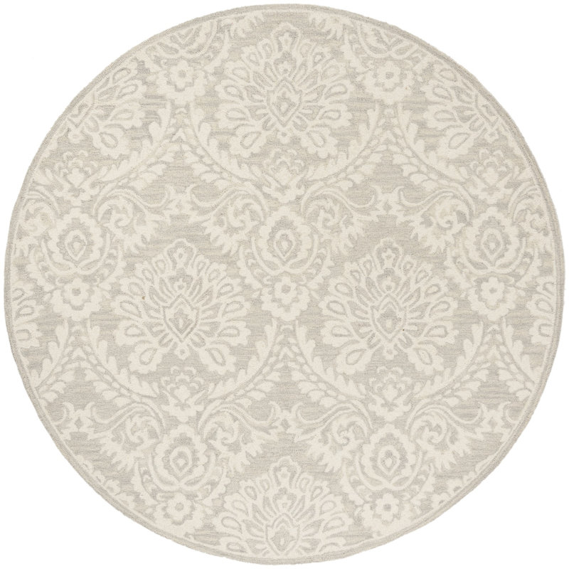 Tansy Wool Floral Indoor Rug, Round 6'