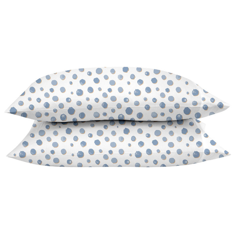 Ensemble de 4 valises pour chambre d'amis, Ensemble de draps pour grand lit avec 2 taies d'or, À pois, Bleu multicolore