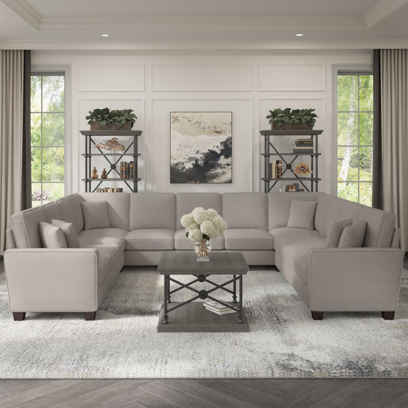 Canapé modulaire Alitza, Beige, H 36 po x l 137 po x P 111 po