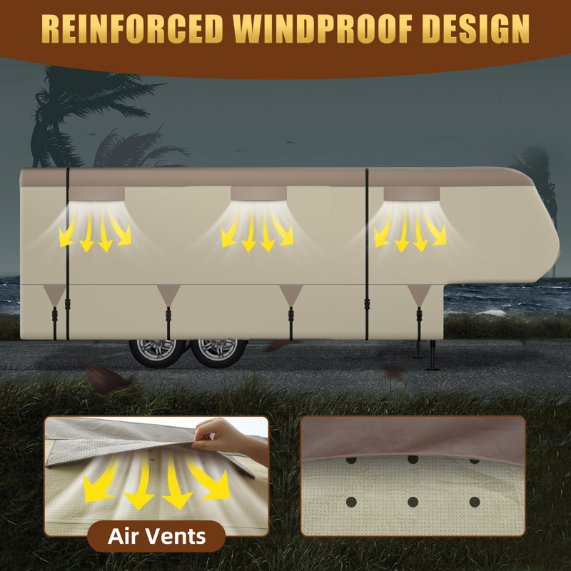 Mildew Resistant RV Cover By NARELECT, 121" H x 102" W x 450" D