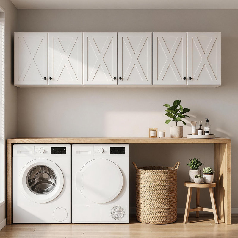 24" W Farmhouse Laundry Room Wall Cabinets