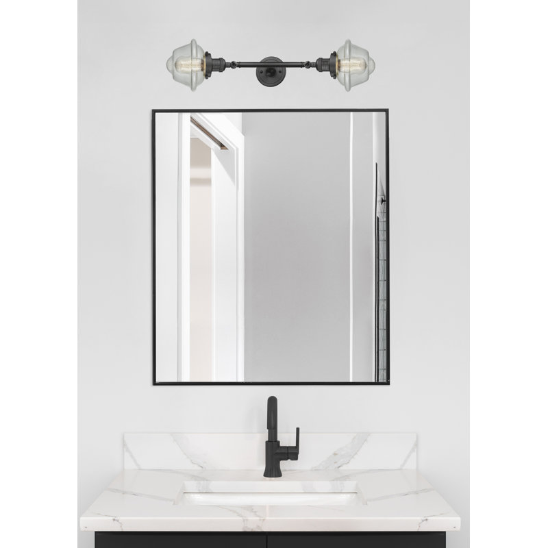 Éclairage pour meuble-lavabo 2 lumières rétro Lavalle, Grainé, Bronze huilé, DEL
