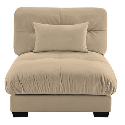 Milano Armless Sofa W/1 pillow - Beige