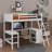 Twin Size Loft Bed With Shelves And Desk