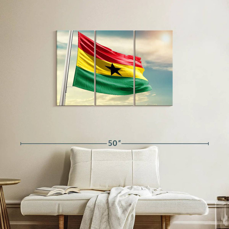 Borges Waving Ghana Flag, 24" H x 38" W