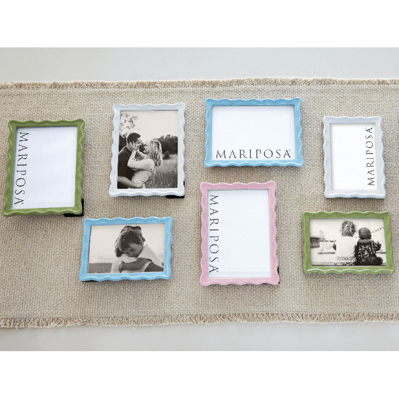 Aqua Wavy Aluminum 4x6 Picture Frame
