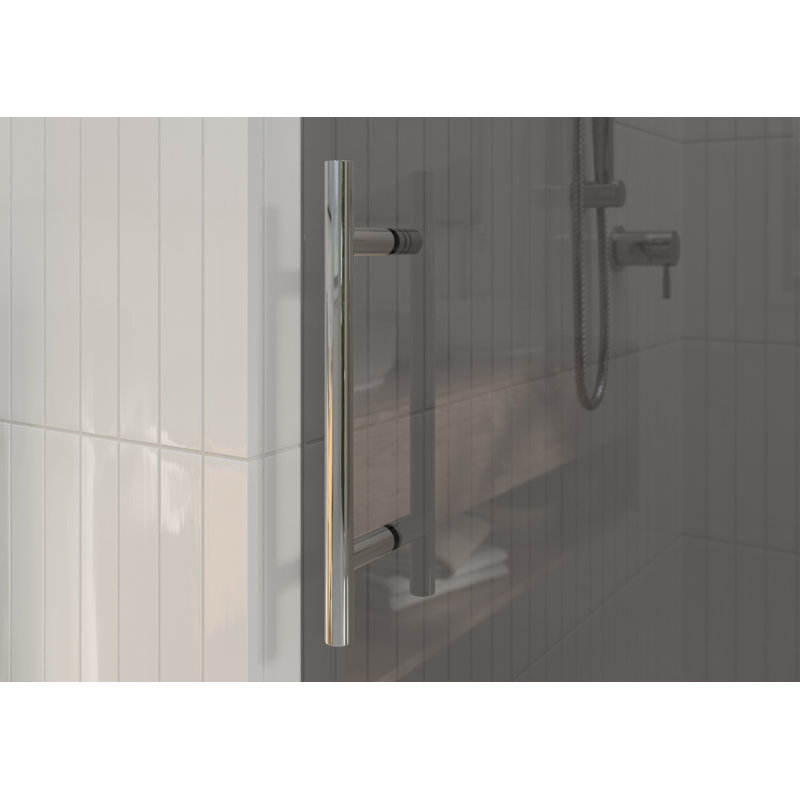 Equinox 56 - 60 in. x 78 in. Fully Frameless Gray Tinted Sliding Shower Door, Chrome