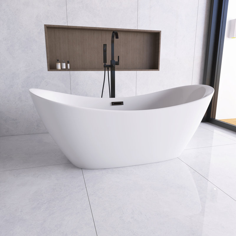 67'' x 30'' Freestanding Soaking Acrylic Bathtub