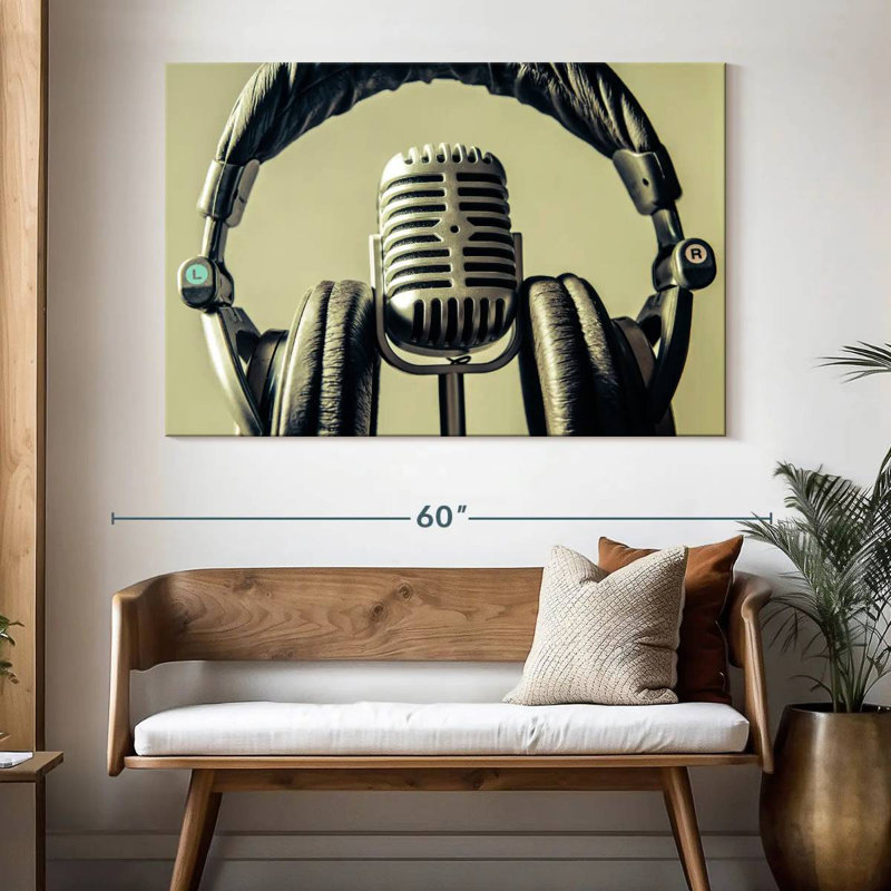 Abarca Microphone And Headphone, 34" H x 51" W