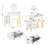 Dressing Table With LED Lights Glass Top Dressing Table With Extendable Side Table 5 Drawers Dressing Table With Mirror And Stool For Bedroom