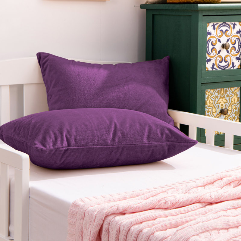 Taies d'oreiller en velours uni pour tout-petits, Mauve