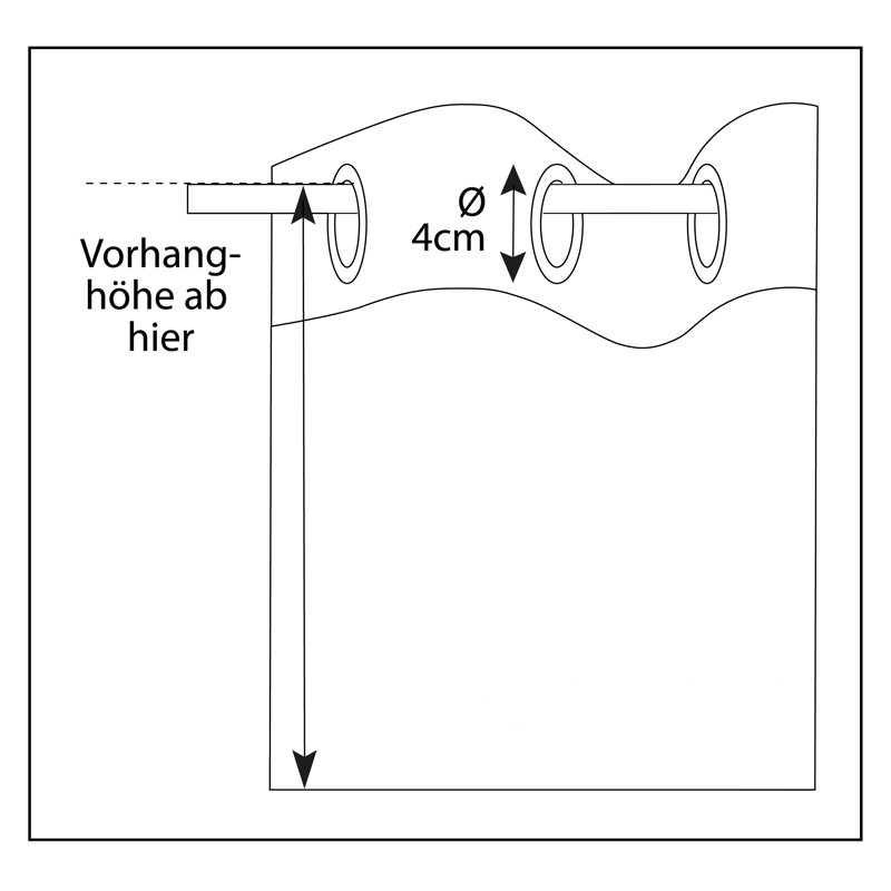 Striped Eyelet Curtain, 135 W x 245 D cm, Beige/Natural