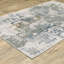 Tapis 3 pi x 5 pi gris, bleu, brun, ivoire et bleu foncé résistant aux taches