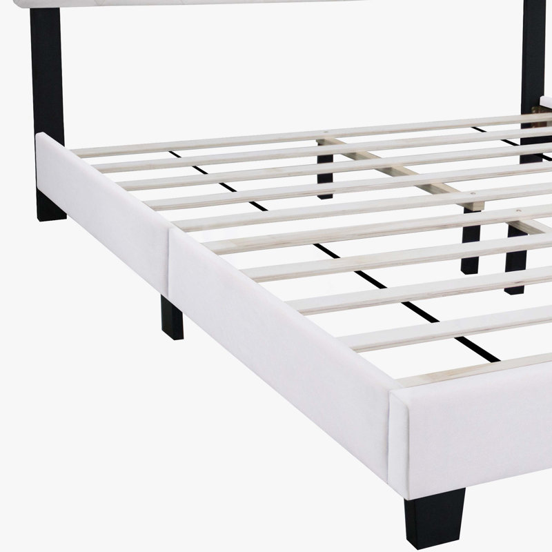Lit plateforme tapissier Vladka, Blanc
