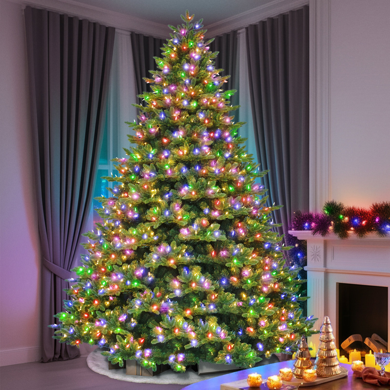 Noble 12' Pre-Lit Fir Christmas Tree